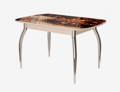 Стол Можгинский лесокомбинат Бостон ф/п Корица, 900600 мм, дуб атланта/хром триумф