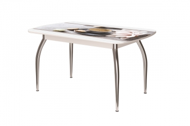 Стол Можгинский лесокомбинат Бостон ф/п кофе макарун/белый/хром триумф