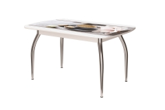 Стол Можгинский лесокомбинат Бостон ф/п кофе макарун/белый/хром триумф