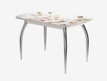 Стол Можгинский лесокомбинат Бостон ф/п Сакура, 900600 мм, белый/хром триумф