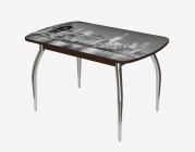 Стол Можгинский лесокомбинат Бостон ф/п Сити, 900600 мм, венге/хром триумф