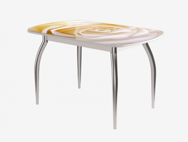 Стол Можгинский лесокомбинат Бостон ф/п Чайная роза, 900600 мм, белый/хром триумф