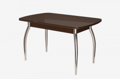 Стол овальный Можгинский лесокомбинат Бостон Шоколад, 900600 мм, фотопечать/ хром триумф