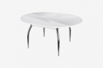 Стол круглый Можгинский лесокомбинат Бостон раздвижной, фотопечать Жемчуг/белый/хром триумф