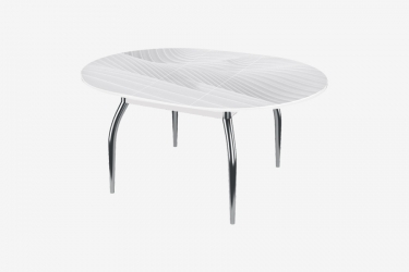 Стол круглый Можгинский лесокомбинат Бостон раздвижной, фотопечать Жемчуг/белый/хром триумф