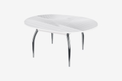 Стол круглый Можгинский лесокомбинат Бостон раздвижной, фотопечать Жемчуг/белый/хром триумф