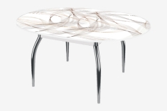 Стол круглый Можгинский лесокомбинат Бостон раздвижной, фотопечать Фэнтази белый/хром триумф