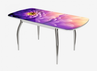 Стол раздвижной Можгинский лесокомбинат Бостон-3 ф/п Астра, 1100700 мм, белый/хром триумф