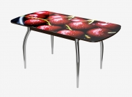 Стол раздвижной Можгинский лесокомбинат Бостон-3 ф/п Вишня, 1100700 мм, венге/хром триумф