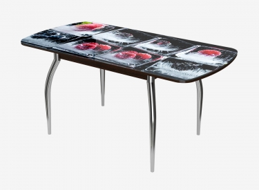 Стол раздвижной Можгинский лесокомбинат Бостон-3 ф/п Лёд, 1100700 мм, венге/хром триумф