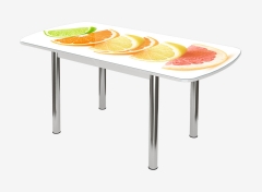 Стол раздвижной Можгинский лесокомбинат Бостон-3 ф/п-Микс, 1100700 мм, белый/хром брифинг