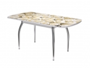 Стол раздвижной Можгинский лесокомбинат Бостон-3 ф/п Розы, 1100700 мм, белый/хром триумф