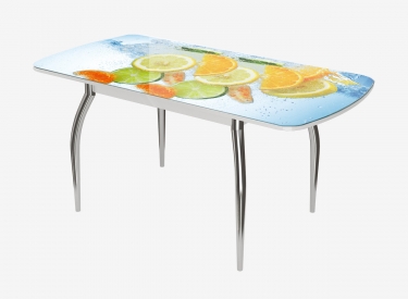 Стол Можгинский лесокомбинат Бостон-3 ф/п Фреш, 1100700 мм, белый/хром триумф