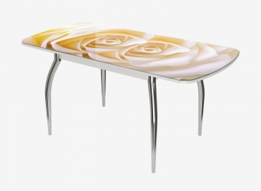 Стол Можгинский лесокомбинат Бостон-3 ф/п Чайная роза, 1100700 мм, белый/хром триумф