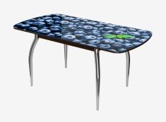 Стол раздвижной Можгинский лесокомбинат Бостон-3 ф/п Черника, 1100700 мм, венге/хром триумф