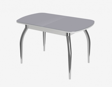 Стол Можгинский лесокомбинат Бостон-3 раздвижной, антрацит глянец/белый/опоры хром