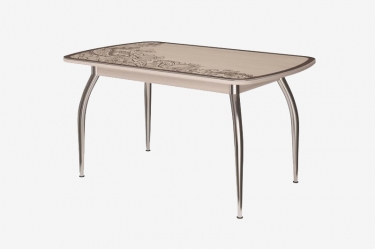 Стол Можгинский лесокомбинат Бостон-3 раздвижной, Светлый, фотопечать/хром триумф