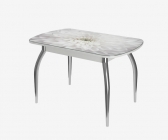 Стол Можгинский лесокомбинат Бостон-3 раздвижной, Флоренс, фотопечать/хром триумф