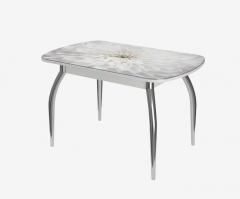 Стол Можгинский лесокомбинат Бостон-3 раздвижной, Флоренс, фотопечать/хром триумф