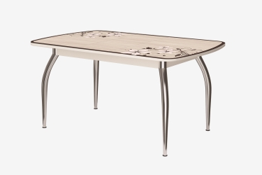 Стол Можгинский лесокомбинат Бостон-3 раздвижной, Цветы, фотопечать/хром триумф