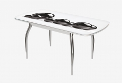 Стол Можгинский лесокомбинат Бостон-3 ф/п Шары, 1100700 мм, белый/хром триумф