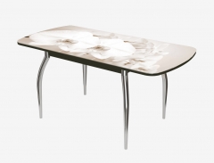 Стол раздвижной Можгинский лесокомбинат Бостон-3 ф/п Лунная орхидея, 1100700 мм, венге/хром триумф