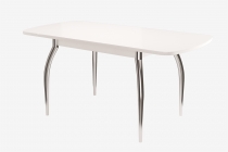 Стол Можгинский лесокомбинат Бостон-3 раздвижной, белый глянец/белый/хром триумф