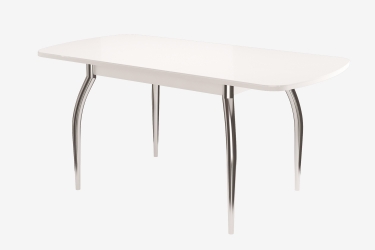 Стол Можгинский лесокомбинат Бостон-3 раздвижной, белый глянец/белый/хром триумф