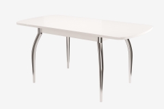 Стол Можгинский лесокомбинат Бостон-3 раздвижной, белый глянец/белый/хром триумф