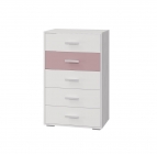 Комод Можгинский лесокомбинат Лило, ясень анкор светлый/белый, пепельная роза