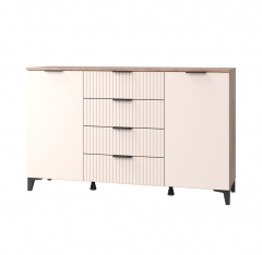 Комод Можгинский лесокомбинат Тоскана с 2-мя дверками и 4 ящиками, дуб табачный/бисквит