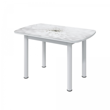 Стол раздвижной Можгинский лесокомбинат Бостон-3, 1100700 мм, фотопечать Флоренс/белый/опоры белые брифинг