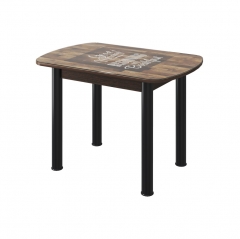 Стол овальный Можгинский лесокомбинат Бостон, фотопечать Капучино/венге/черные опоры брифинг