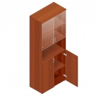 Шкаф для документов с прозрачными стеклами Альтерна Р.Ш-4СБ орех Аликанте