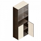 Шкаф для документов с прозрачными стеклами Альтерна Р.Ш-4СБ дуб молочный