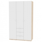 Шкаф распашный Аларти R-230х135х45-3-TRДСС-Белый