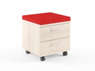 Тумба Мобильная Skyland XMC-2D Бук Тиара/Красный