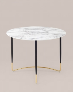 Стол обеденный Stool Group Даймакс 110x110 Белый мрамор