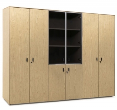 Шкаф комбинированный + гардероб + для бумаг Profoffice EXE 101 733 OAK 09 Дуб светлый Черный