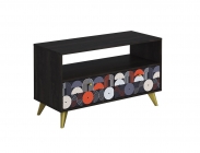 Тумба консольная Стиль ТМ-005 АРТ Угольный камень/VINIL