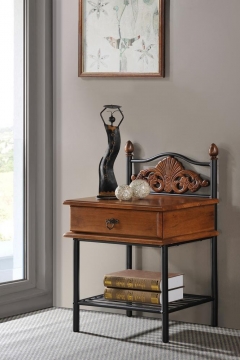 Тумба прикроватная Tetchair CANZONA Черный/красный дуб