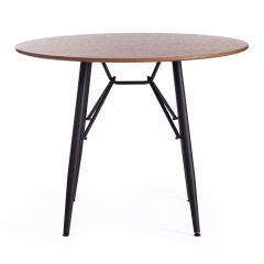 Стол Tetchair RUSTO mod. 283 МДФ/металл, D100 х 75 см, Black Черный / Walnut Орех