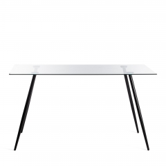 Стол Tetchair SOPHIA mod. 5003 металл/стекло 8мм, 140 х 80 х 75 см, черный / прозрачный