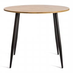 Стол Tetchair URANUS ЛДСП/металл, 90x90x77 см, Дуб вотан/Черный