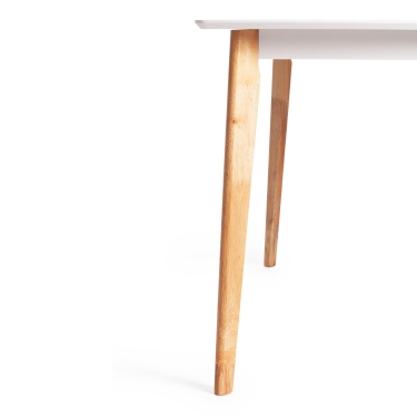 Стол обеденный Tetchair Claire дерево гевея, МДФ, 135 x 80 x 75см, White Белый / Natural натуральный