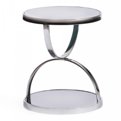 Кофейный столик Tetchair GROTTO mod. 9157 металл/дымчатое стекло, 42 х 42 х 50 см, хром
