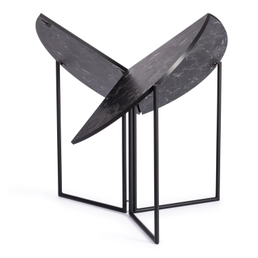 Стол складывающийся Tetchair YOOP mod. 1202 ЛДСП+меламин/металл, 100 х 100 х 72 см, черный мрамор/черный