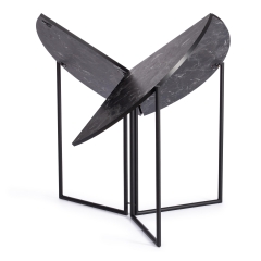 Стол складывающийся Tetchair YOOP mod. 1202 ЛДСП+меламин/металл, 100 х 100 х 72 см, черный мрамор/черный