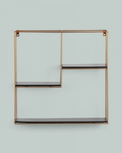 Полка Stool Group Square золотая Черный мрамор