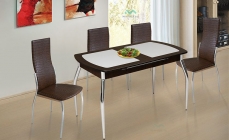 Стол обеденный Марибель раздвижной со стеклом 70/120